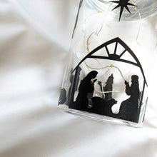 Load image into Gallery viewer, Nativity Mason Jar Decal + Fairy Light
